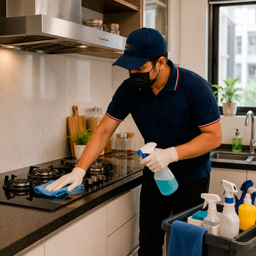 Professional deep cleaning team